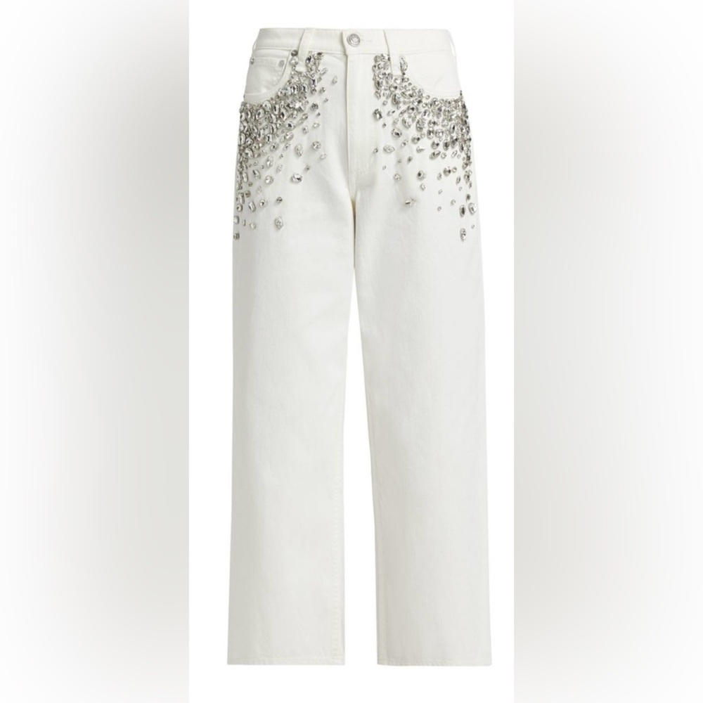 Rag & Bone Andi Embellished Wide-Leg Jeans - Picture 2 of 8